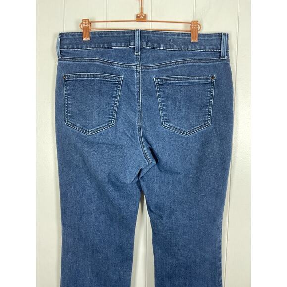 NYDJ Womens Barbara Boot Cut Mid Rise Dark Wash 5 Pocket Jeans Size 12 - Picture 7 of 8
